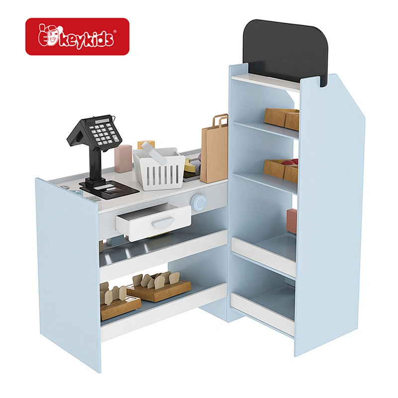 Kids Supermarket Set Role Play Wooden Superstore Shop Toys With Working Cashier W10A217